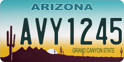 AZ license plate AVY1245