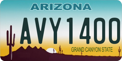 AZ license plate AVY1400