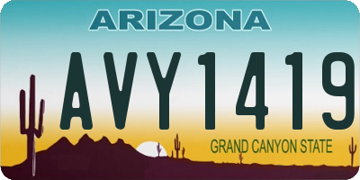 AZ license plate AVY1419