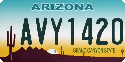 AZ license plate AVY1420