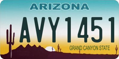 AZ license plate AVY1451