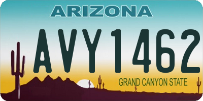 AZ license plate AVY1462