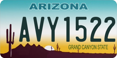 AZ license plate AVY1522