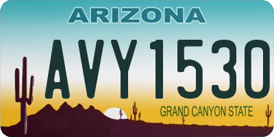 AZ license plate AVY1530
