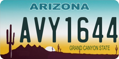 AZ license plate AVY1644