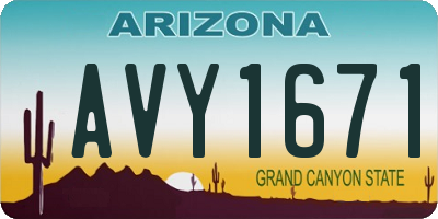 AZ license plate AVY1671