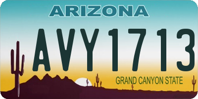 AZ license plate AVY1713