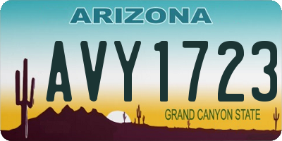 AZ license plate AVY1723