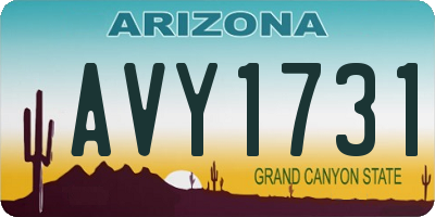 AZ license plate AVY1731