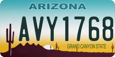 AZ license plate AVY1768