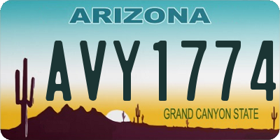 AZ license plate AVY1774