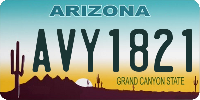 AZ license plate AVY1821