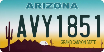 AZ license plate AVY1851
