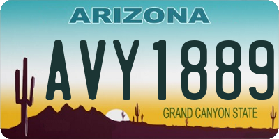 AZ license plate AVY1889