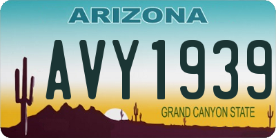 AZ license plate AVY1939