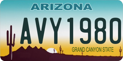 AZ license plate AVY1980