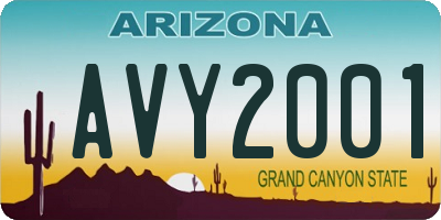 AZ license plate AVY2001