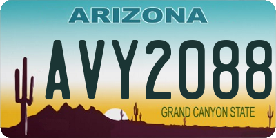 AZ license plate AVY2088