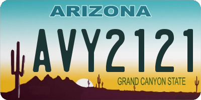 AZ license plate AVY2121