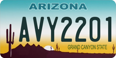 AZ license plate AVY2201