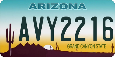 AZ license plate AVY2216