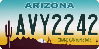 AZ license plate AVY2242