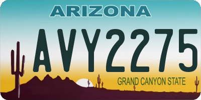 AZ license plate AVY2275