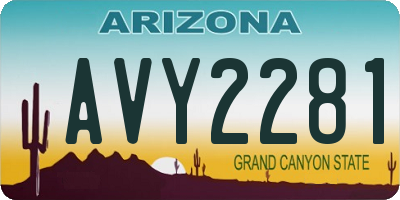AZ license plate AVY2281