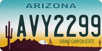 AZ license plate AVY2299