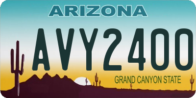 AZ license plate AVY2400