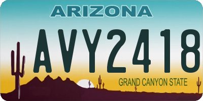 AZ license plate AVY2418