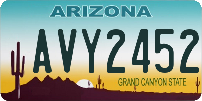 AZ license plate AVY2452