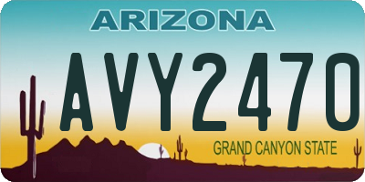 AZ license plate AVY2470