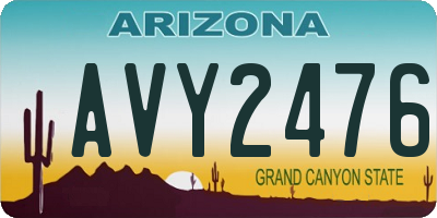 AZ license plate AVY2476