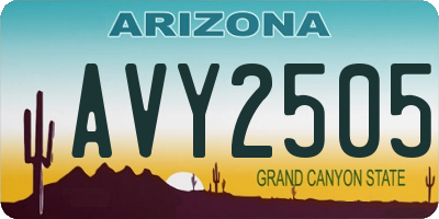 AZ license plate AVY2505