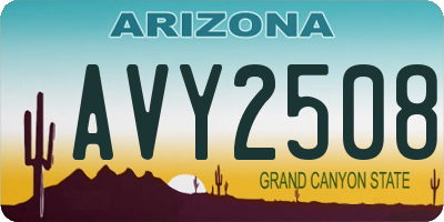 AZ license plate AVY2508