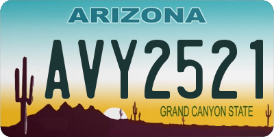 AZ license plate AVY2521