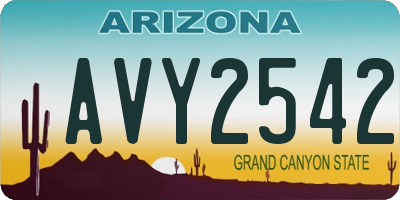 AZ license plate AVY2542