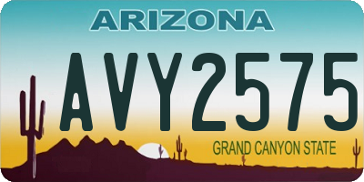 AZ license plate AVY2575