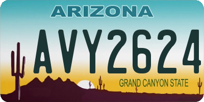 AZ license plate AVY2624