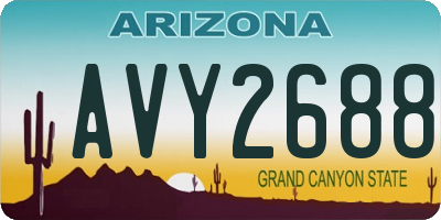 AZ license plate AVY2688