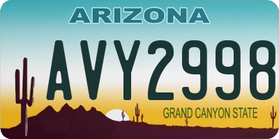 AZ license plate AVY2998