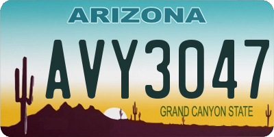 AZ license plate AVY3047