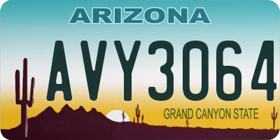 AZ license plate AVY3064