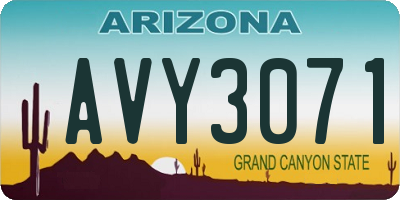 AZ license plate AVY3071