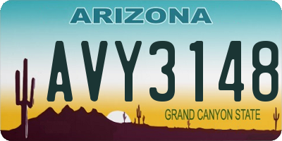 AZ license plate AVY3148