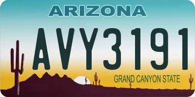 AZ license plate AVY3191