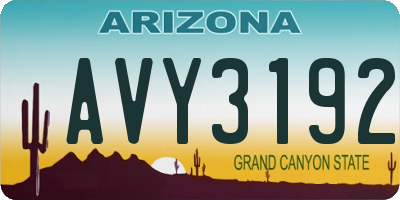 AZ license plate AVY3192