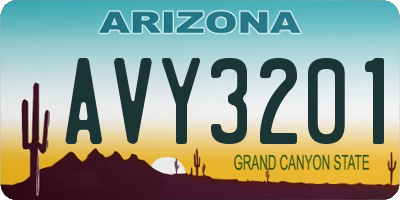 AZ license plate AVY3201