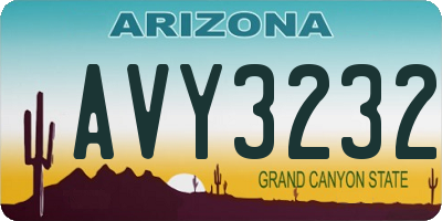 AZ license plate AVY3232